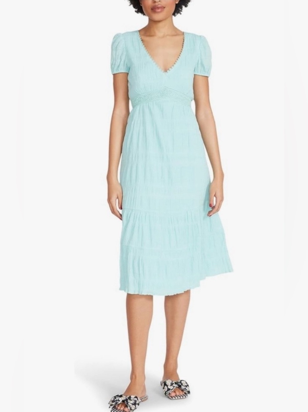 Betsy Johnson Blue V- neck Dress